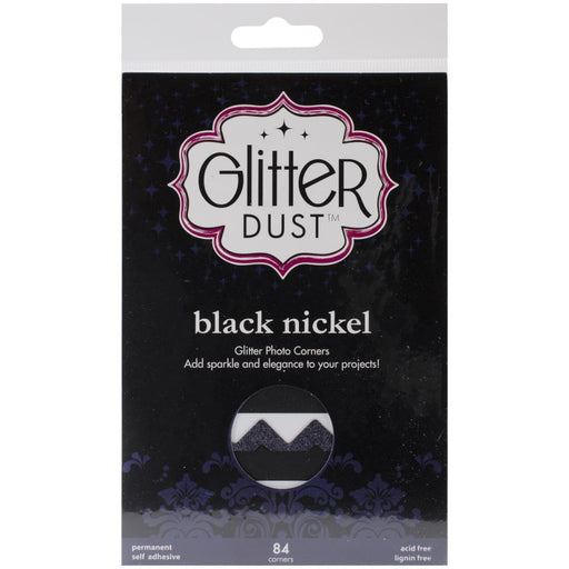 Thermoweb - Glitter Dust Photo Corners 84/Pkg - Black Nickel