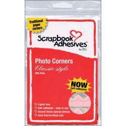 Scrapbook Adhesives - Paper Photo Corners Self-Adhesive 252/Pk - Pink