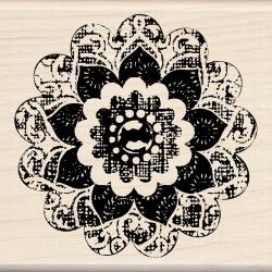 Inkadinkado - Wood Mounted Stamp - Button Flower