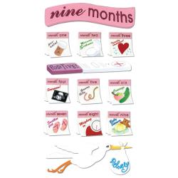 Ek Success - Jolee's Boutique - Dimensional Stickers - 9 Months Pregnancy