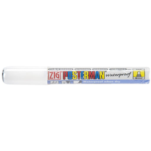 Kuretake - ZIG Posterman Broad Tip Waterproof Marker - White (for non porous surfaces)