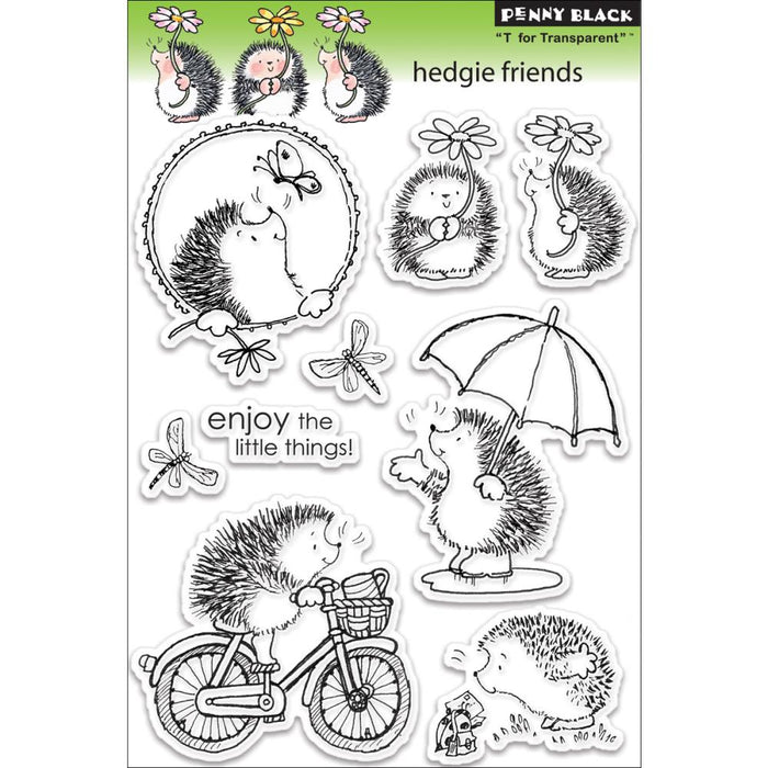 Penny Black - Clear Stamps 5"X7" - Hedgie Friends