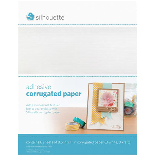 Silhouette America - Adhesive Back - Corrugated Paper - White & Kraft