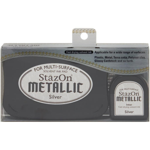 Tsukineko - StazOn Metallic - Ink Pad and Re Inker - Silver