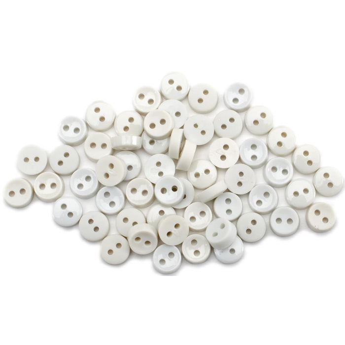 Jesse James - Dress it Up - Embellishments - Round Buttons - Tiny White