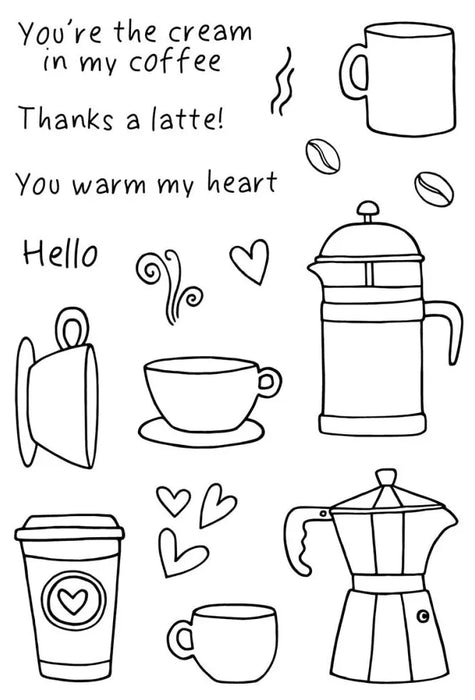 Jane's Doodles - Clear Stamps 4"x6" - Coffee Time