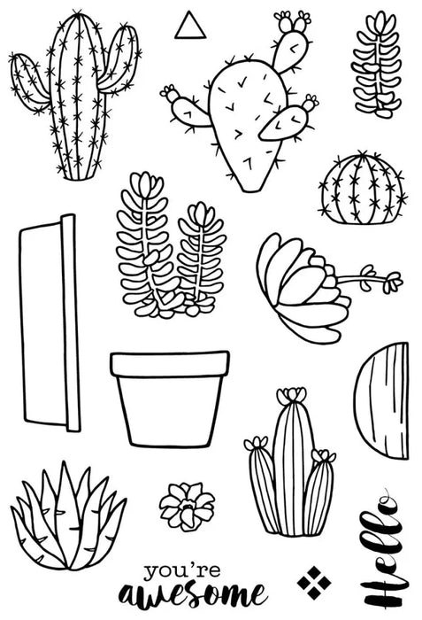 Jane's Doodles - Clear Stamps 4"x6" - Cactus