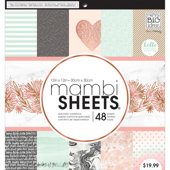 Me & My Big Ideas - Mambi - 12" x 12" Paper Pack - Rose Marble