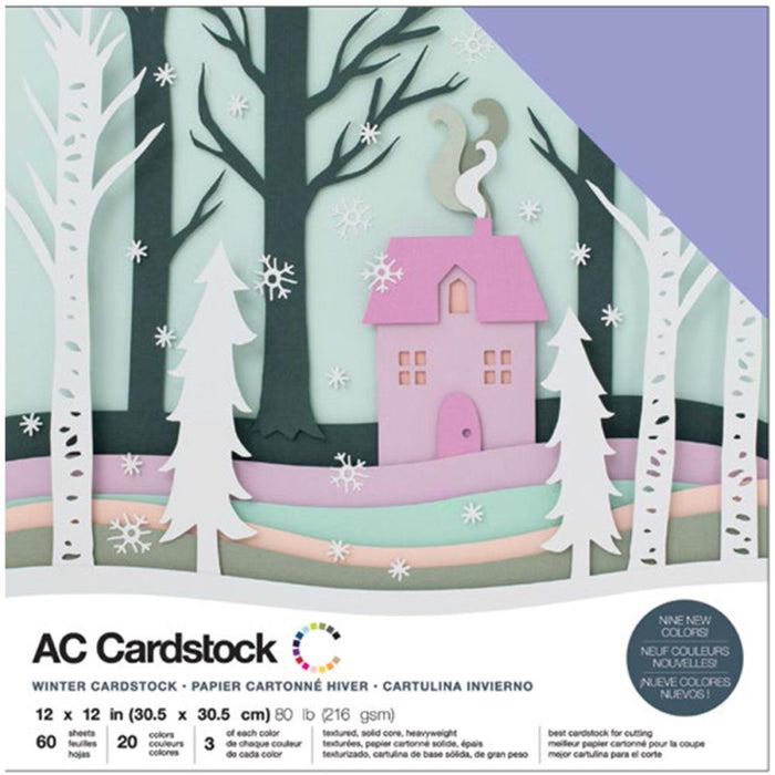 American Crafts - Variety Cardstock Pack 12"x12" 60/Pkg - Winter