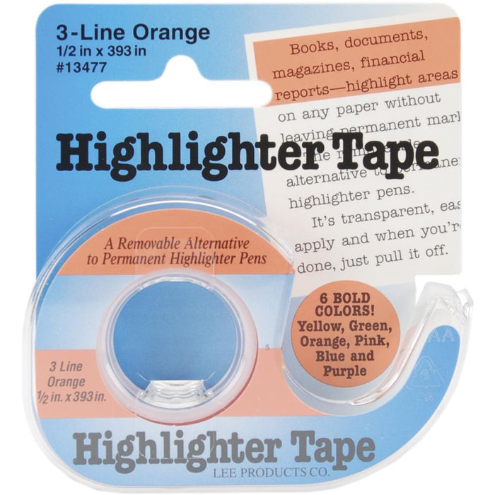 Lee Products - Highlighter Tape .5"x393" - Orange