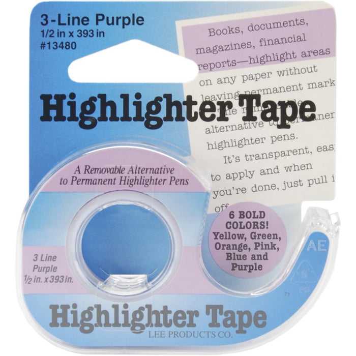 Lee Products - Highlighter Tape .5"x393" - Purple