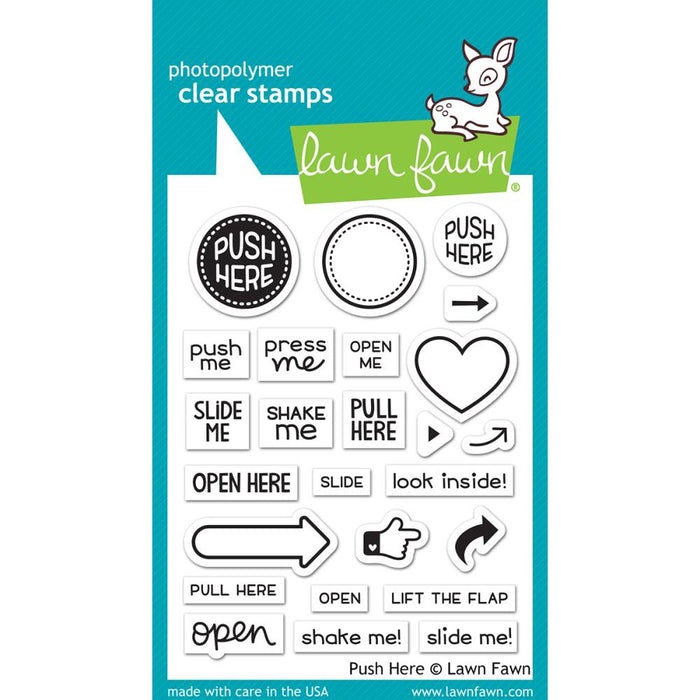 Lawn Fawn - Clear Stamps 3"X4" - Push Here