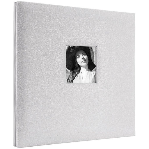 MBI - Post Bound Album W/Window 12"x12" - Glitter Off White