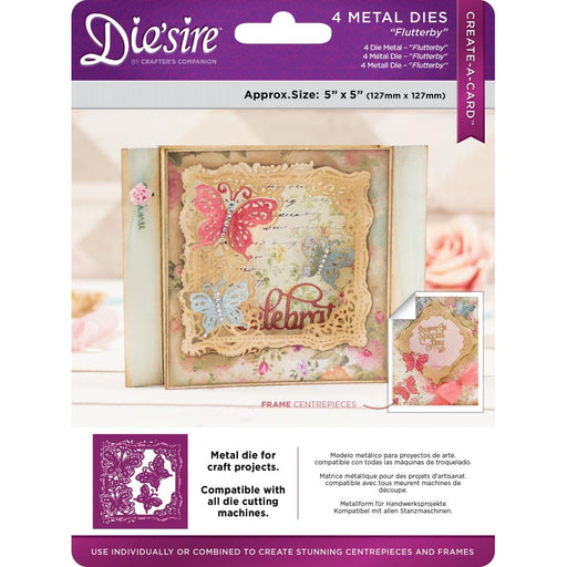 Crafter's Companion - Die'sire - Create-A-Card Metal Dies - Flutterby