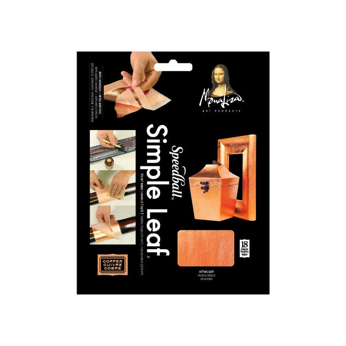 Mona Lisa - Simple Leaf Metal Sheets 5.5"x5.5" 18/Pkg - Copper