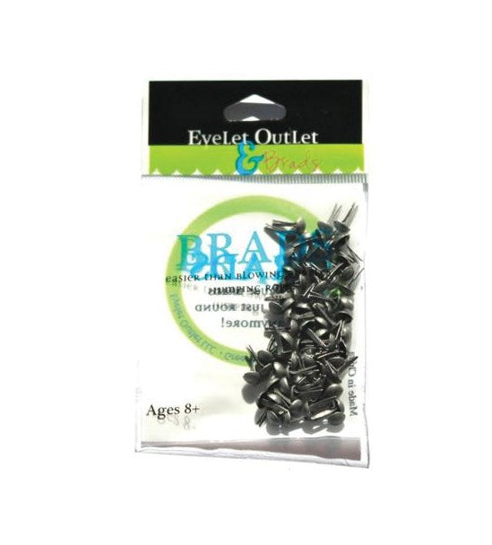 Eyelet Outlet - Round Brads 4mm 70/Pkg - Brushed Silver