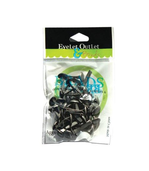 Eyelet Outlet - Round Brads 8mm 40/Pkg - Brushed Silver