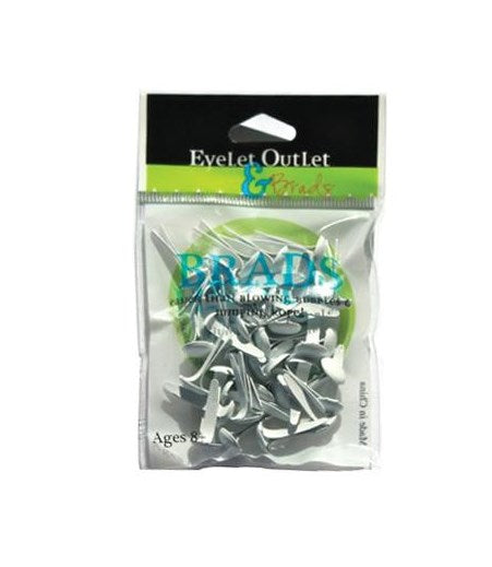 Eyelet Outlet - Round Brads 8mm 40/Pkg - White