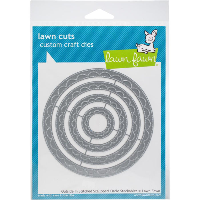 Lawn Fawn - Cuts Custom Craft Stackables Dies - Outside In Stitched Scalloped Circle