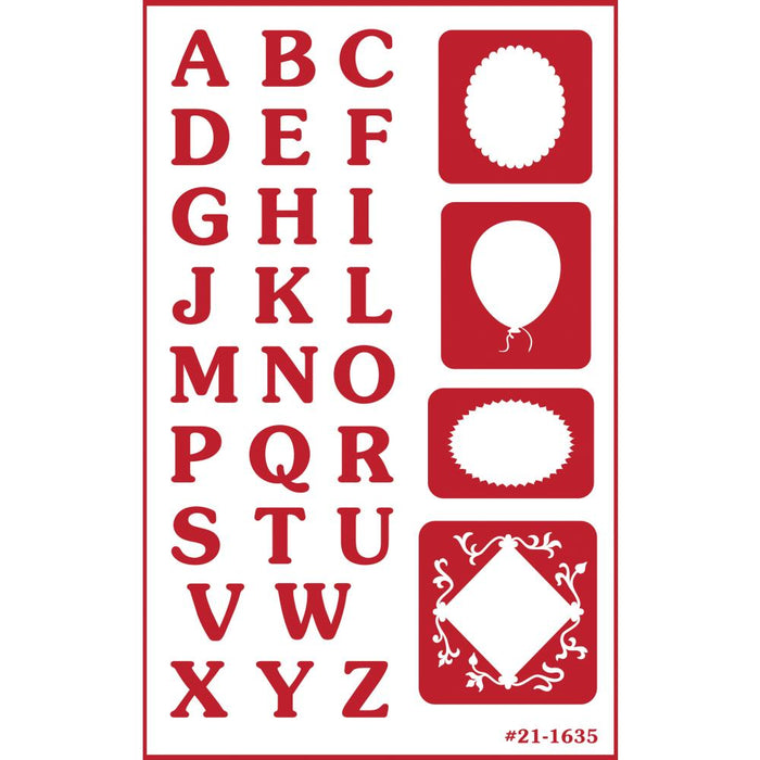 Armour Products - Over 'N' Over Reusable Stencils 5"x8" - Reverse Letters