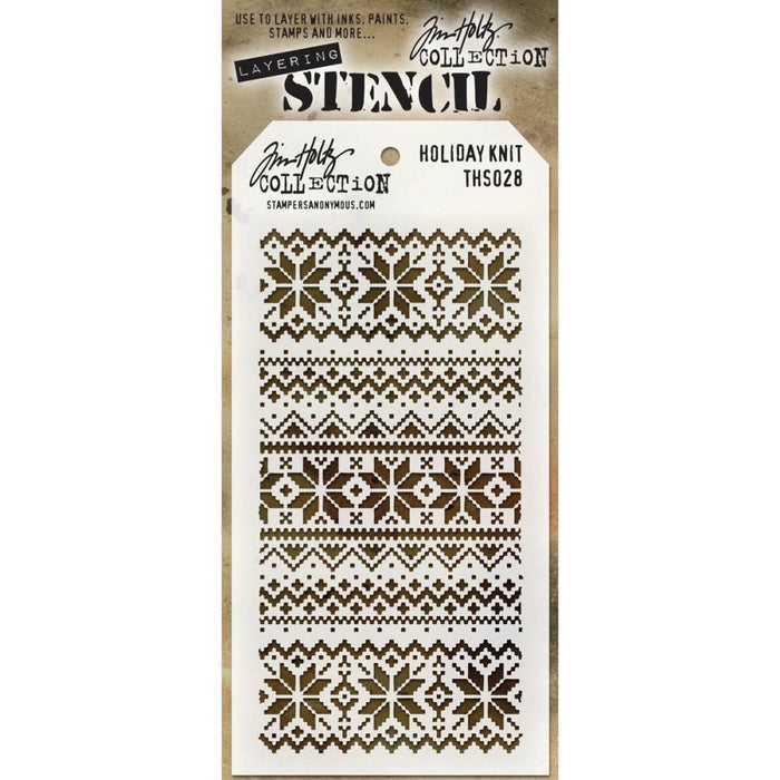 Tim Holtz - Layered Stencil 4.125"x8.5" - Holiday Knit