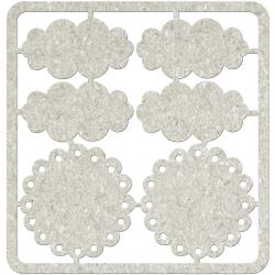 Fabscraps - Die-Cut Gray Chipboard - Cloud & Scalloped Round Tags