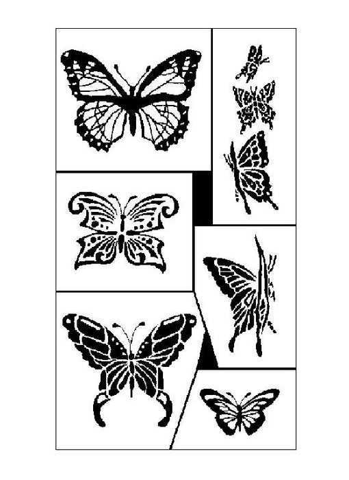 Armour Products - Rub 'N' Etch Designer Stencils - 5"x8" - Butterflies