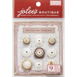 Ek Success - Jolee's Boutique - Layered Mother Of Pearl Buttons W/Gems