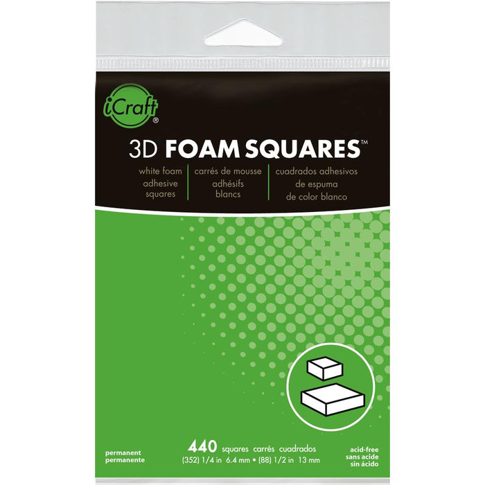 Thermoweb - 3D Foam Squares - Combo Pack - White (352) .25" & (88) .5" 440/Pkg