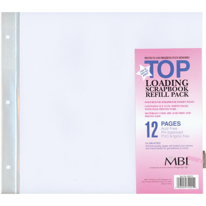 MBI - 12 x 12 Post Bound Scrapbook Album Refill Pack - Top Loading