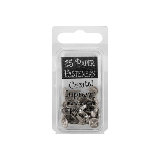 Creative Impressions - Metal Paper Fasteners 10mm 25/Pkg - Screw Heads - Pewter