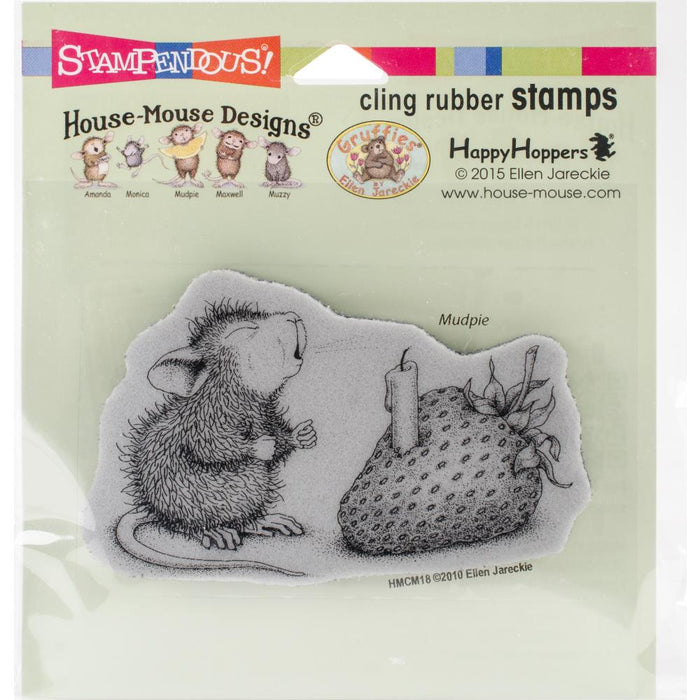 Stampendous - House Mouse Cling Stamp - Strawberry Wish