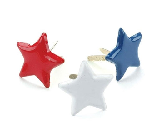 Creative Impressions - Painted Metal Paper Fasteners 50/Pkg - Stars - Red, White & Blue