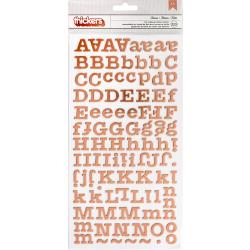 American Crafts - Thickers Stickers - Memo Alpha/Rose Gold Foiled Chipboard