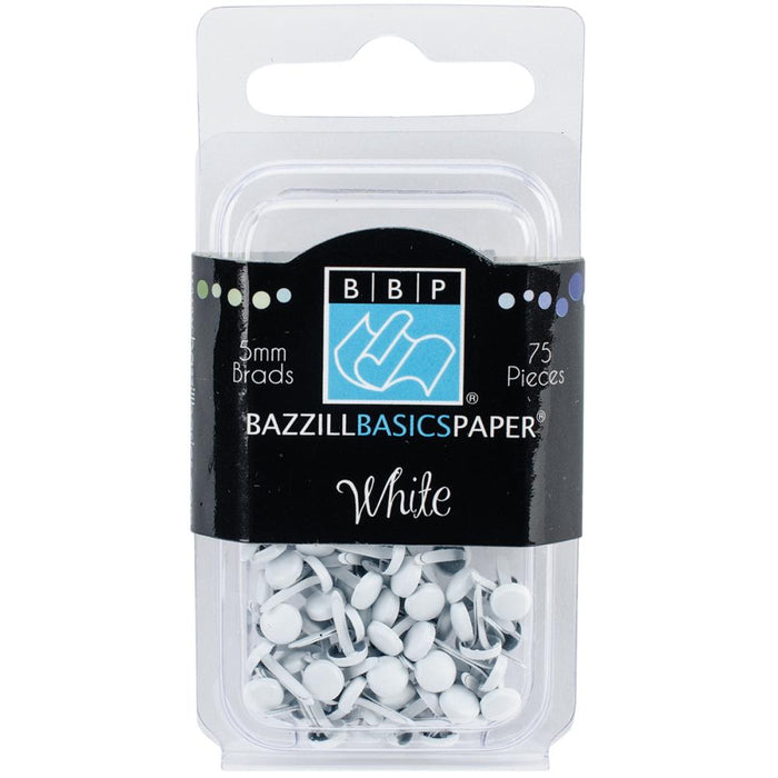 Bazzill - Brads 5mm 75/Pkg - White