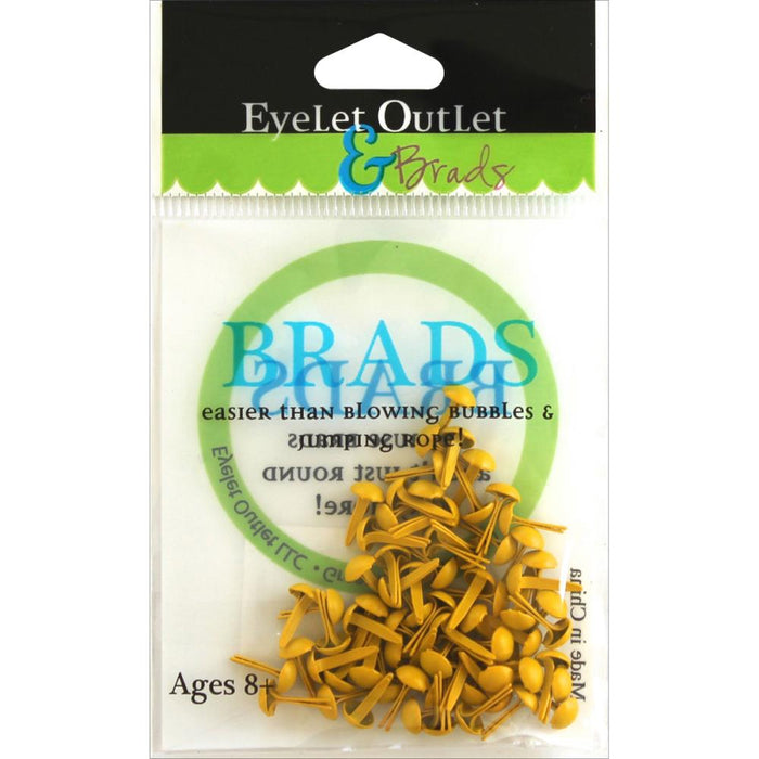 Eyelet Outlet - Round Brads 4mm 70/Pkg - Yellow