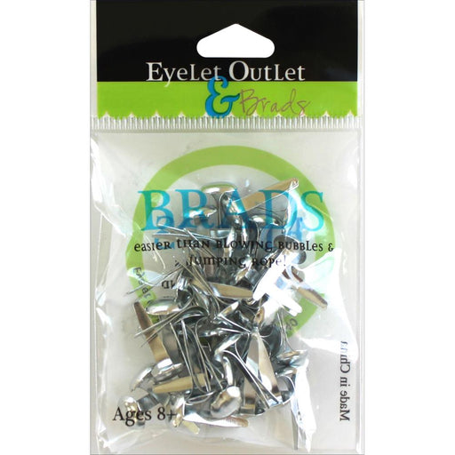 Eyelet Outlet - Round Brads 8mm 40/Pkg - Shinny Silver