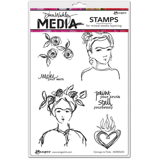 Dina Wakley - Media Cling Stamps 6"x9" - Homage To Frida