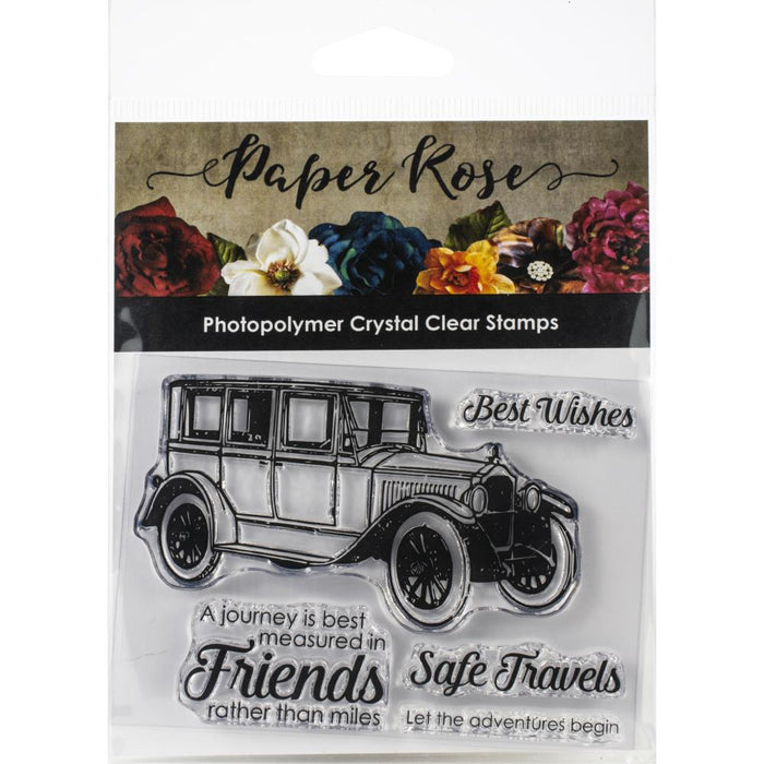 Paper Rose - Clear Stamps 3"x4" - Vintage Car