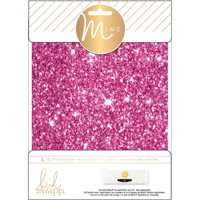 Heidi Swapp - Minc Glitter Sheets 6"x8" 4/Pkg - Pink