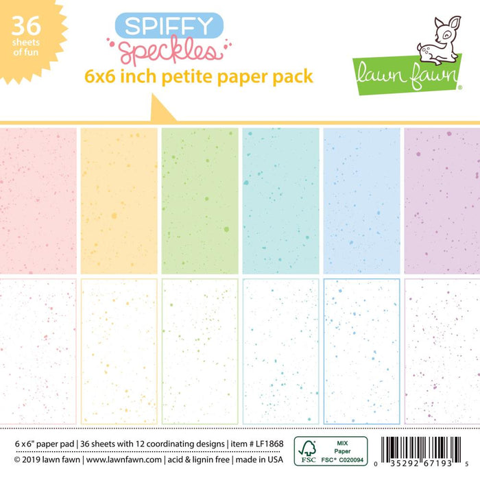 Lawn Fawn - 6" x 6" Petite Paper Pack - Spiffy Speckles Petite