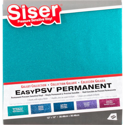 Siser - EasyPsv - Pressure Sensitive Vinyl, Permanent - Galaxy (Glitter), Assorted 5pk