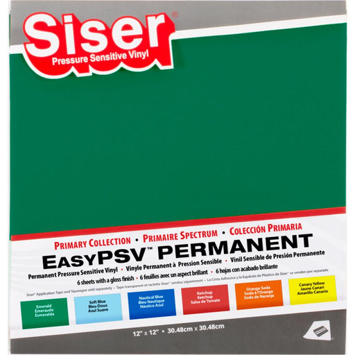 Siser - EasyPSV Permanent Vinyl 12"X12" 6/Pkg, Primary