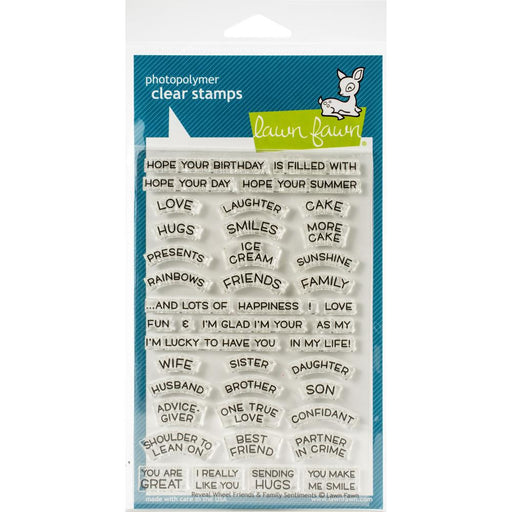 Lawn Fawn - Clear Stamps 4"x6" - Reveal Wheel: Friends Family Sentiments