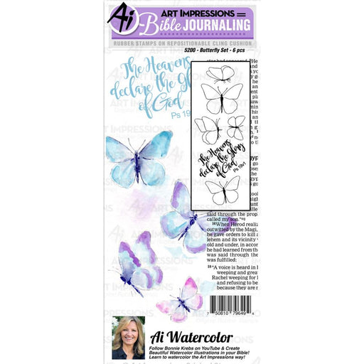 Art Impressions - Bible Journaling - Watercolor Rubber Stamps - Butterfly