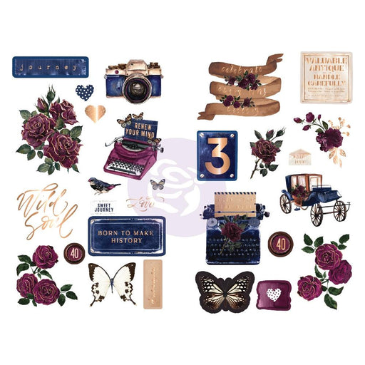 Prima Marketing - Darcelle Chipboard Stickers 28/Pkg - Icons W/Foiled Accents