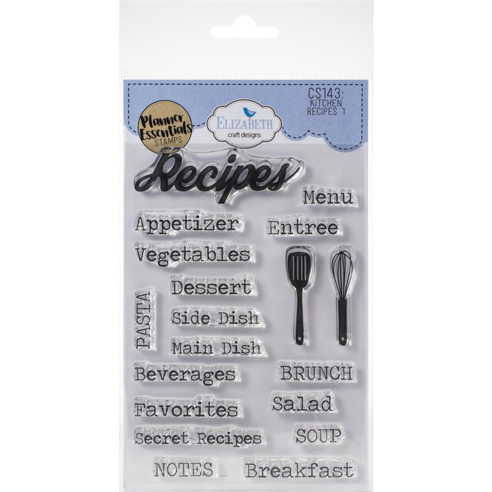 Elizabeth Craft Designs - Clear Stamps - Kitchen Recipes 1