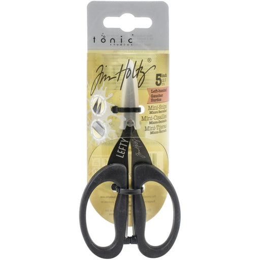 Tim Holtz - Non-Stick Titanium Micro Serrated Mini Snips 5" - LEFT-HANDED