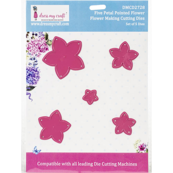 Dress My Crafts - Dies - Flower Making - 5 Petal Pointed Flower