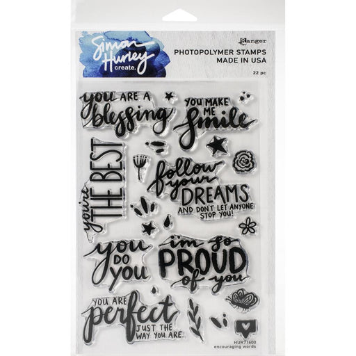 Simon Hurley - Cling Stamps 6"X9" - Encouraging Words